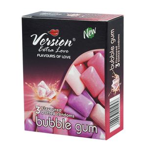 Version Extra Love Dotted Bubblegum Flavoured Condom - 3Pcs Pack